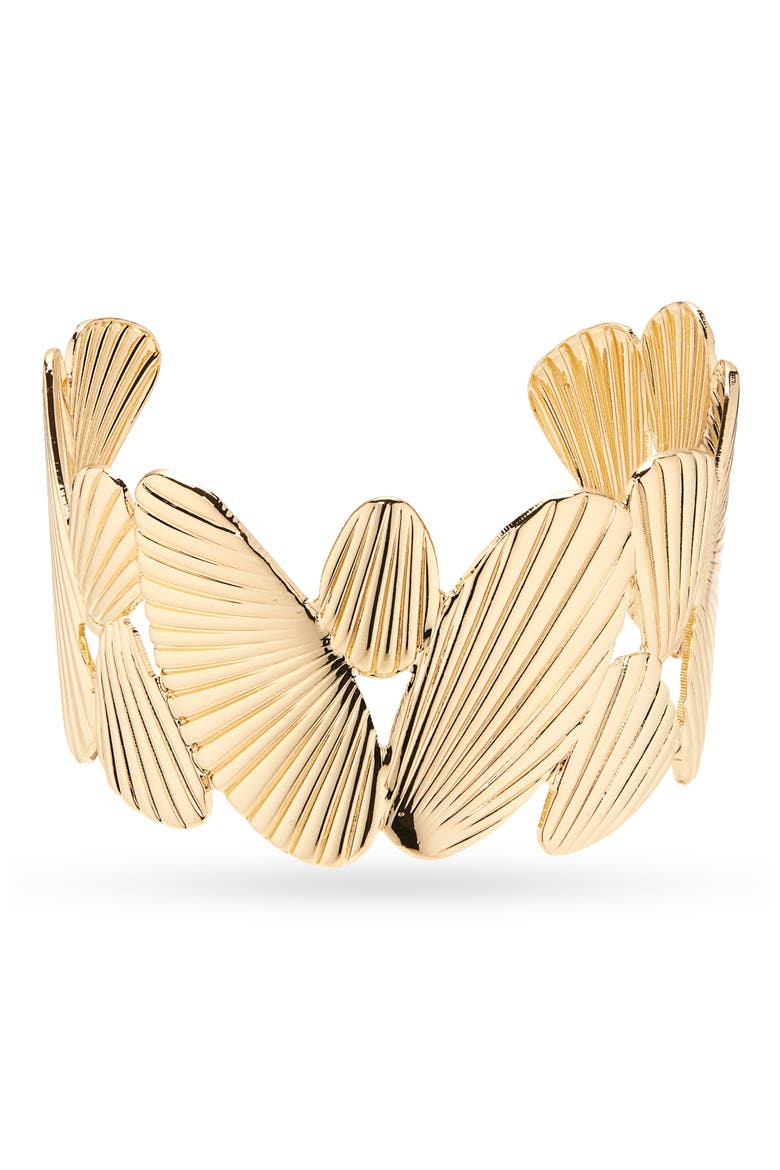 Ridged Cuff Bracelet, Main, color, GOLD