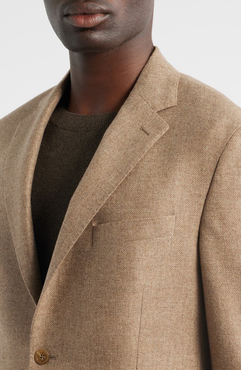 Vince Icon Relaxed Fit Heathered Tan Brushed Cashmere Sport Coat, Alternate, color, Camel
