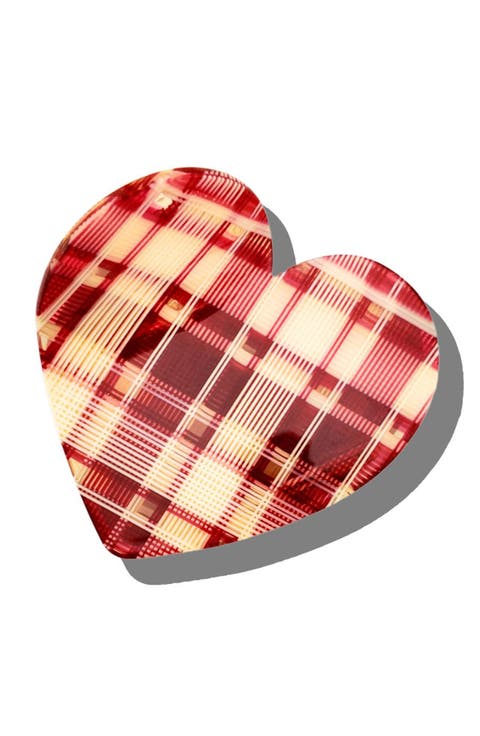 Plaid Heart Claw Clip