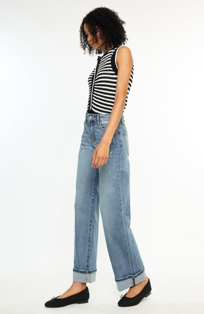 KanCan Bellen Essentials High Rise Wide Jeans, Alternate, color, Medium Wash