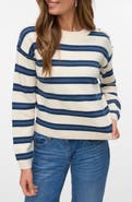 VERO MODA Stripe Button Shoulder Crop Sweater
