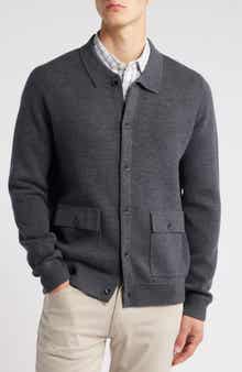 Robert Barakett Bristol Collared Merino Wool Milano Stitch Cardigan