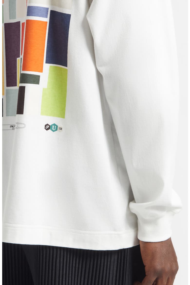 Color Chips Long Sleeve Cotton Graphic T-Shirt, Alternate, color, WHITE