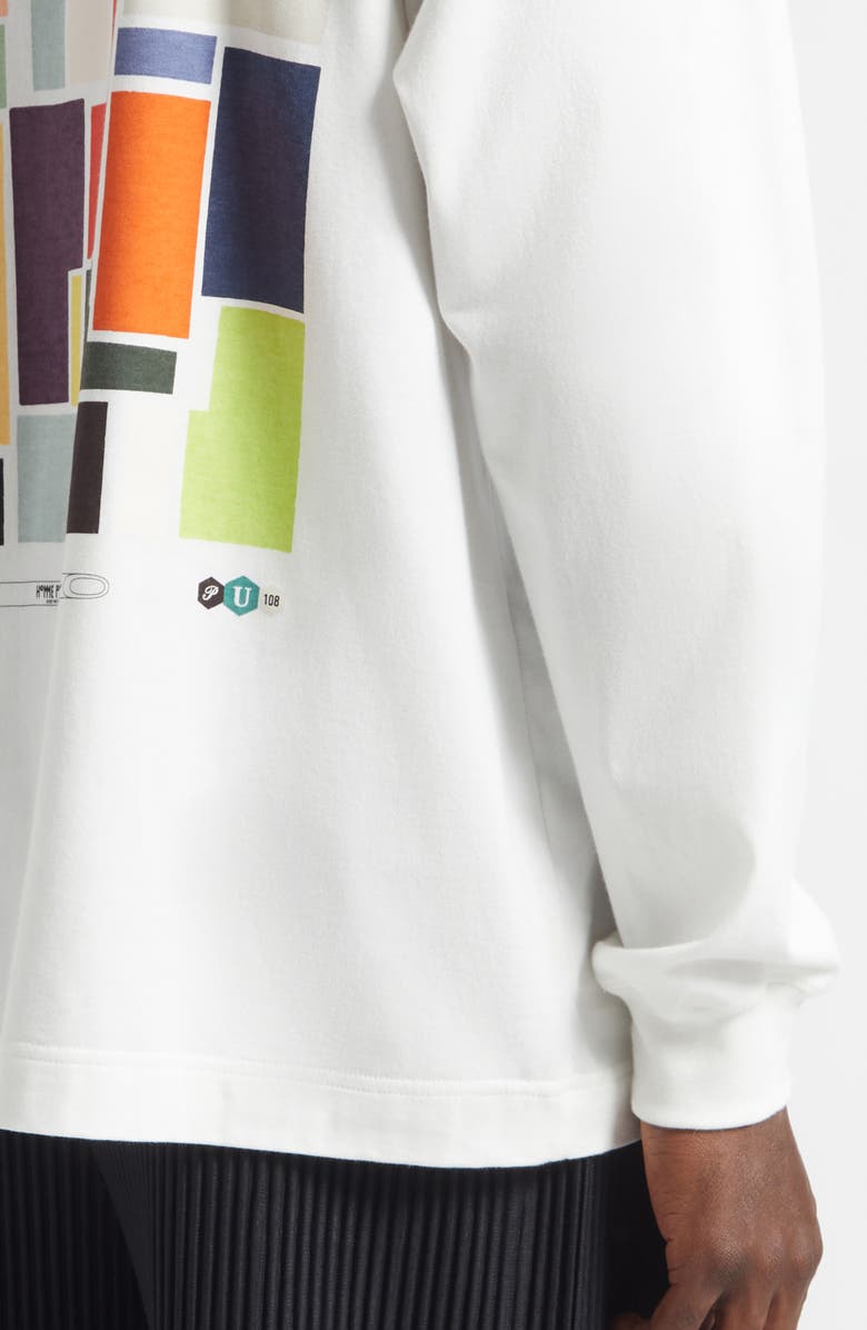 Homme Plissé Issey Miyake Color Chips Long Sleeve Cotton Graphic T-Shirt, Alternate, color, White