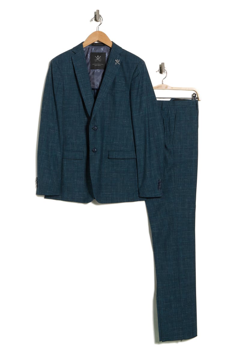 Plaid Wool Blend Suit, Alternate, color, GREEN