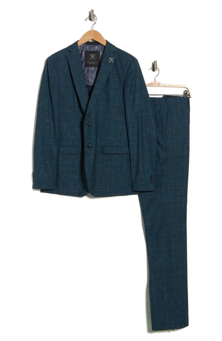 John Varvatos Star USA Plaid Wool Blend Suit, Alternate, color, Green