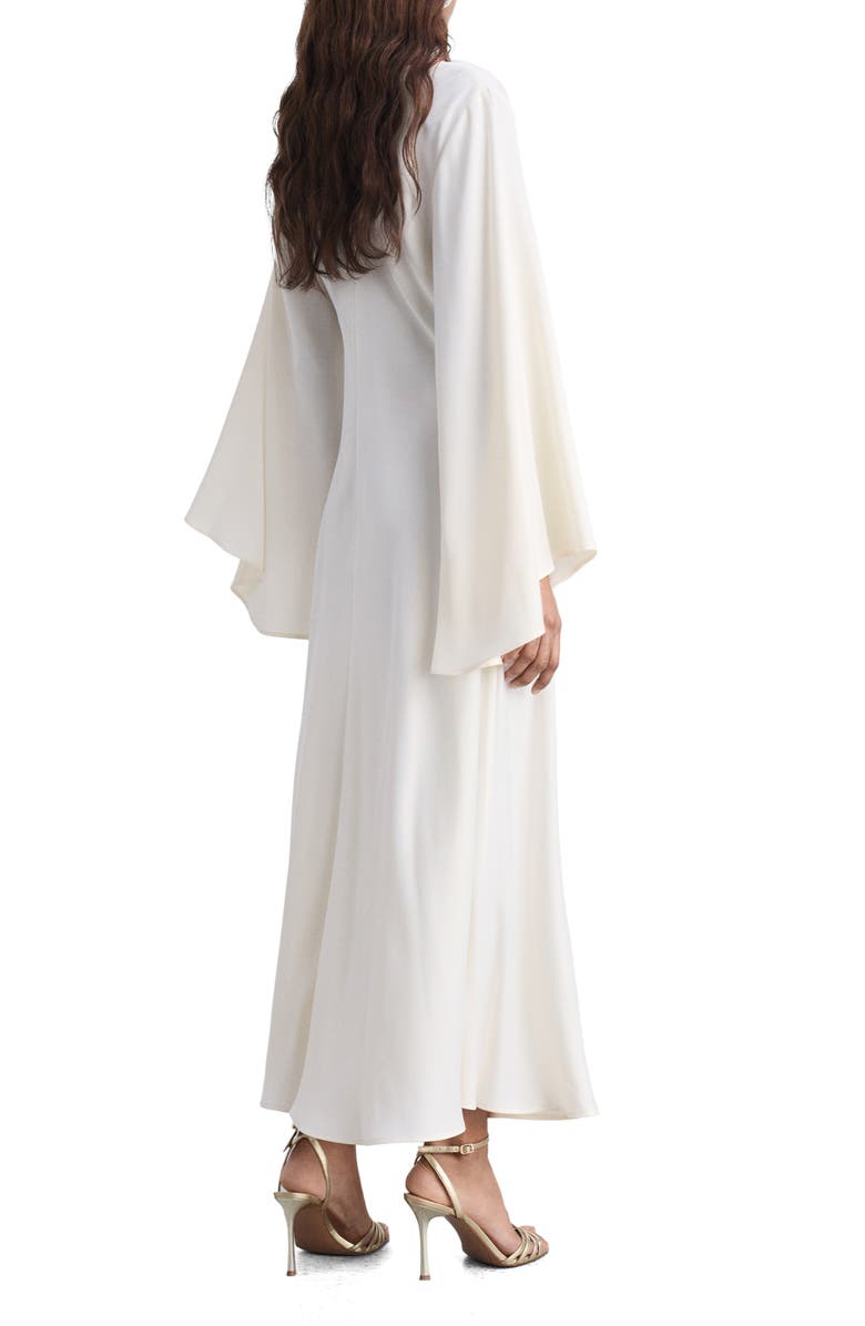 MANGO Cowl Neck Long Sleve Satin Maxi Dress, Alternate, color, 