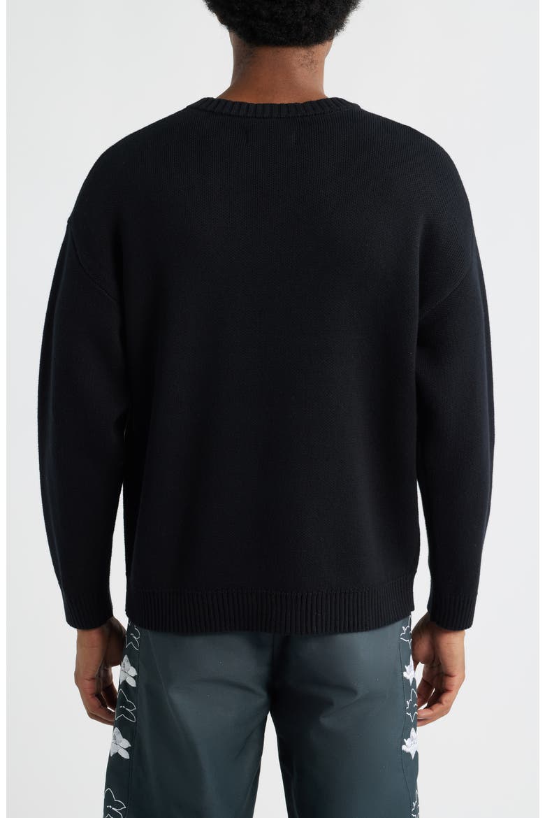 Blurry Dog Knit Sweater, Alternate, color, BLACK