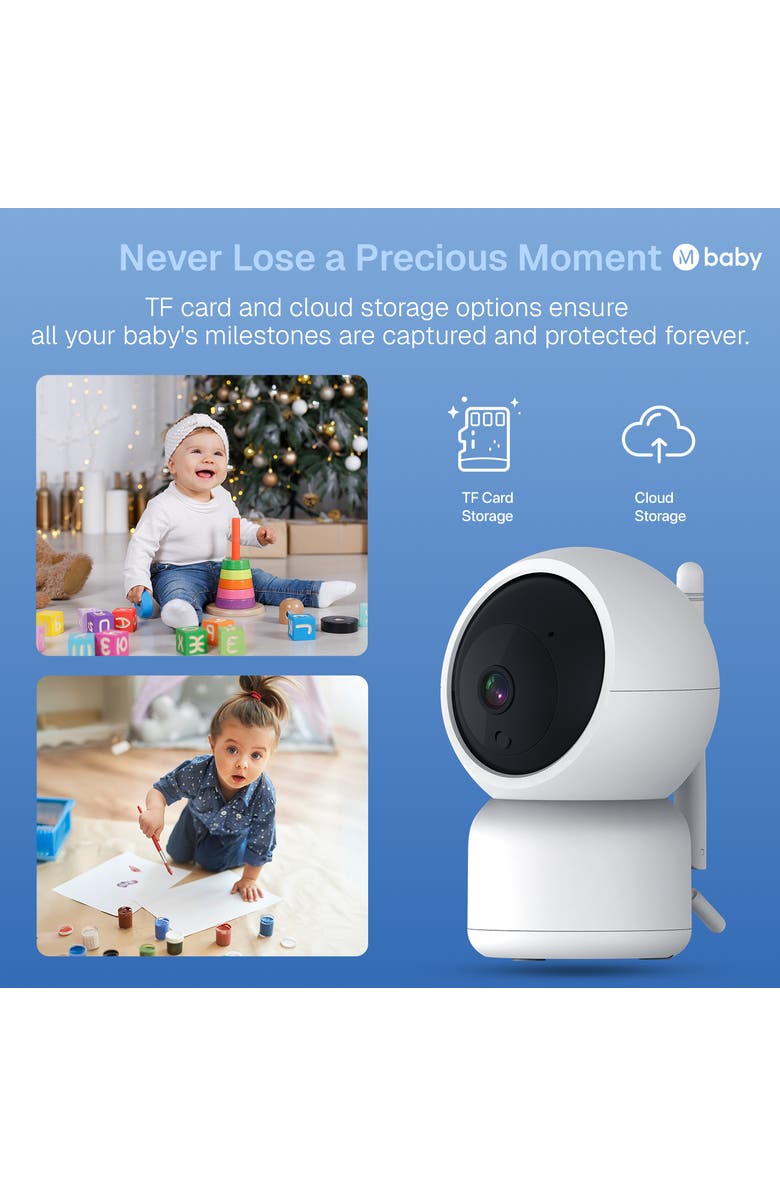MIKO Luna Baby Camera - 2K HD Smart Monitor with Cry & Temperature Detection, Alternate, color, White