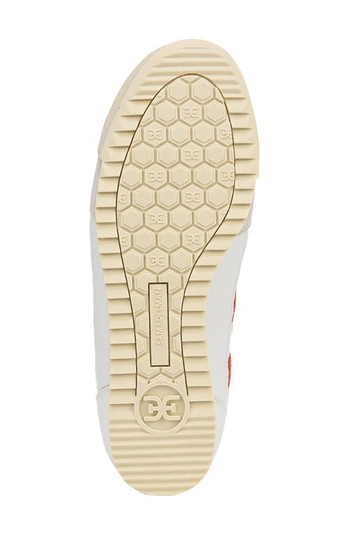Sam Edelman Irma Sneakers In White/persimmon