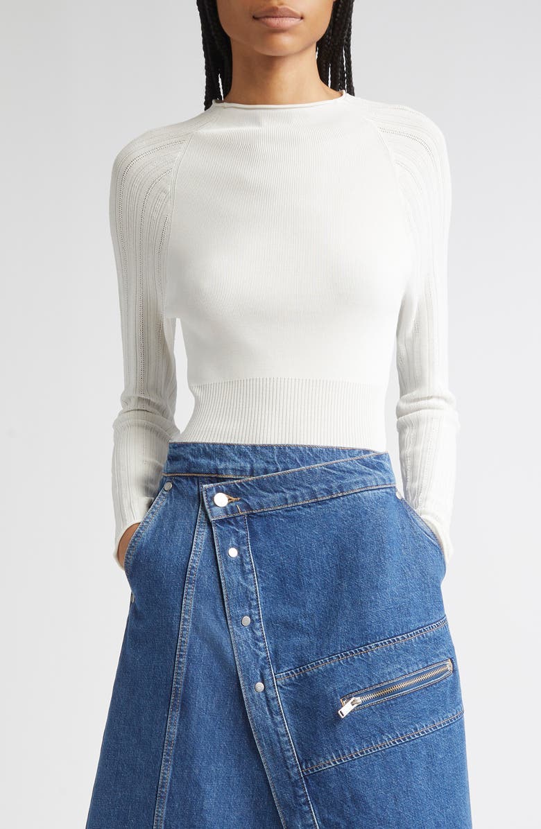 3.1 Phillip Lim Funnel Neck Knit Top, Main, color, Ivory