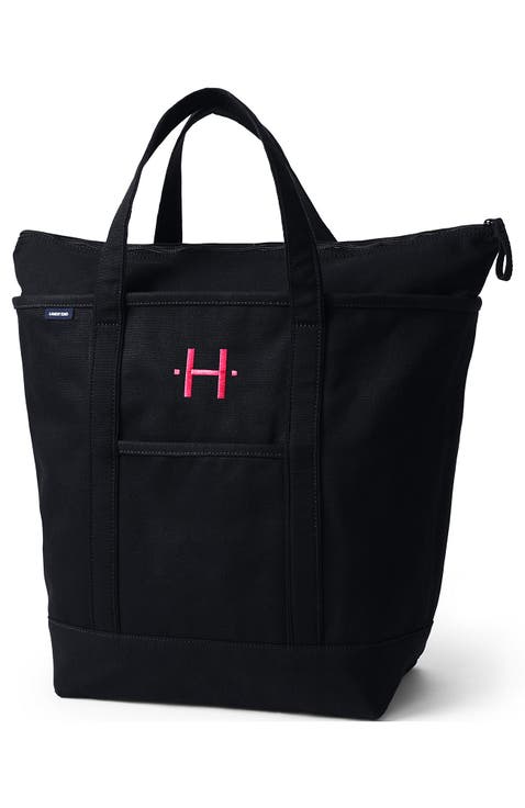 Zip Top Canvas Tote Bag