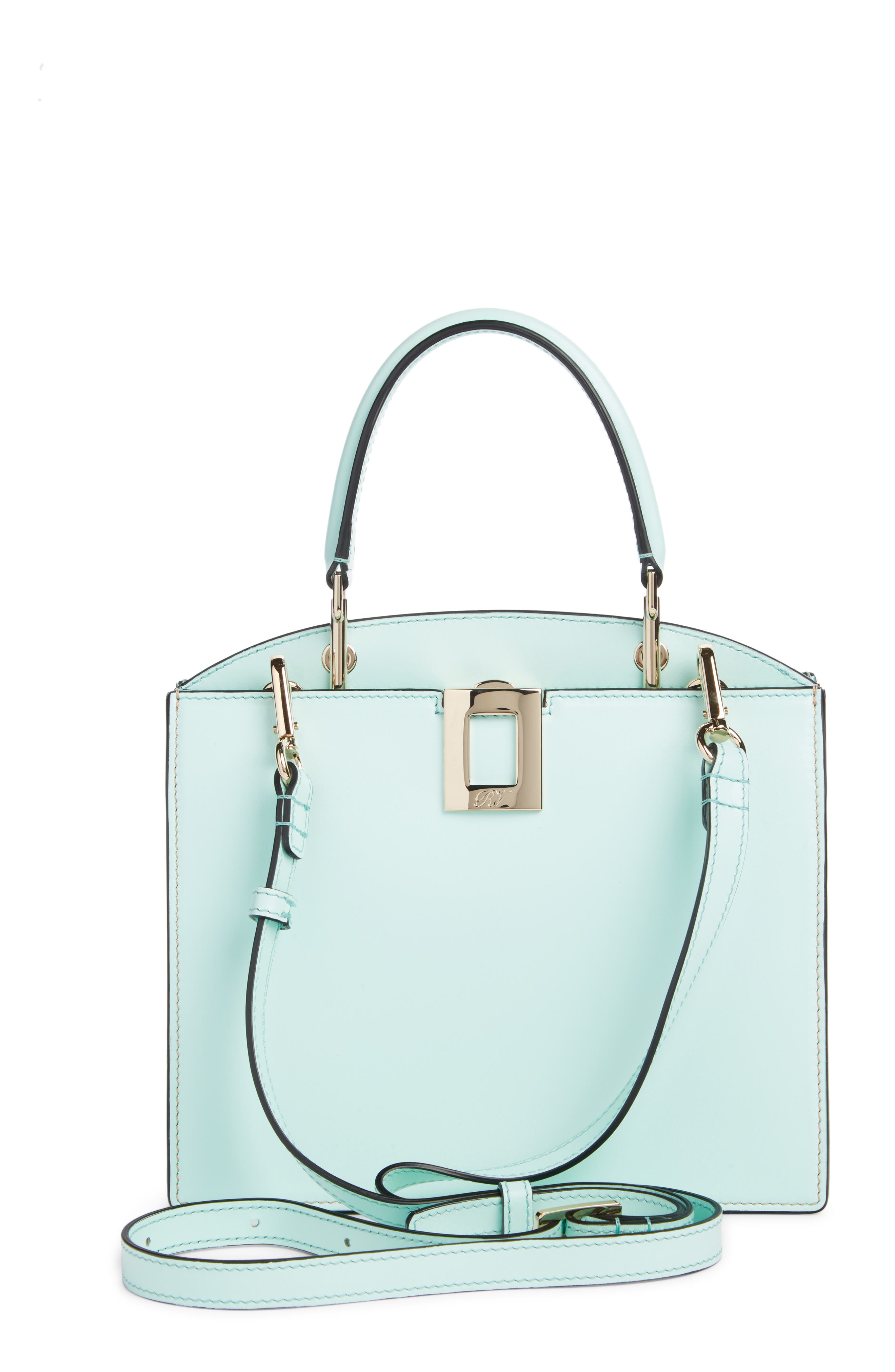 Roger Vivier Mini So Vivier Leather Top Handle Bag, Alternate, color, 