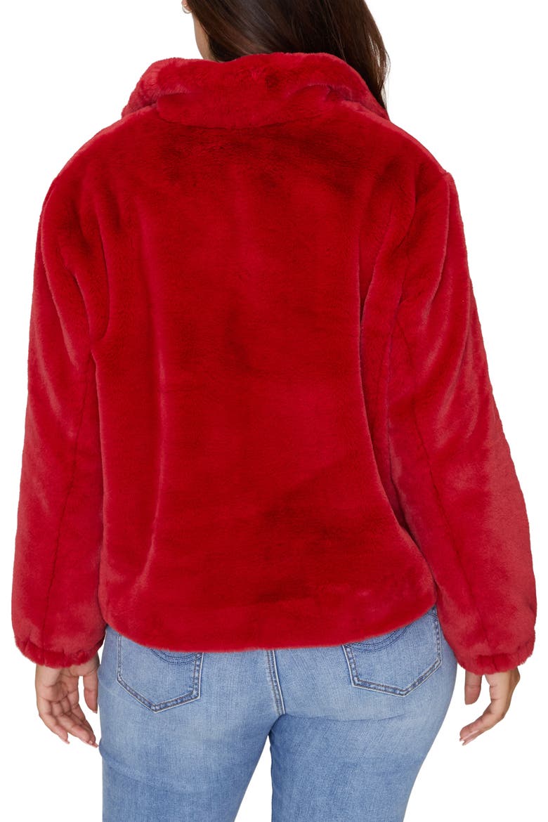 Sami Faux Fur Jacket, Alternate, color, PARTY RED
