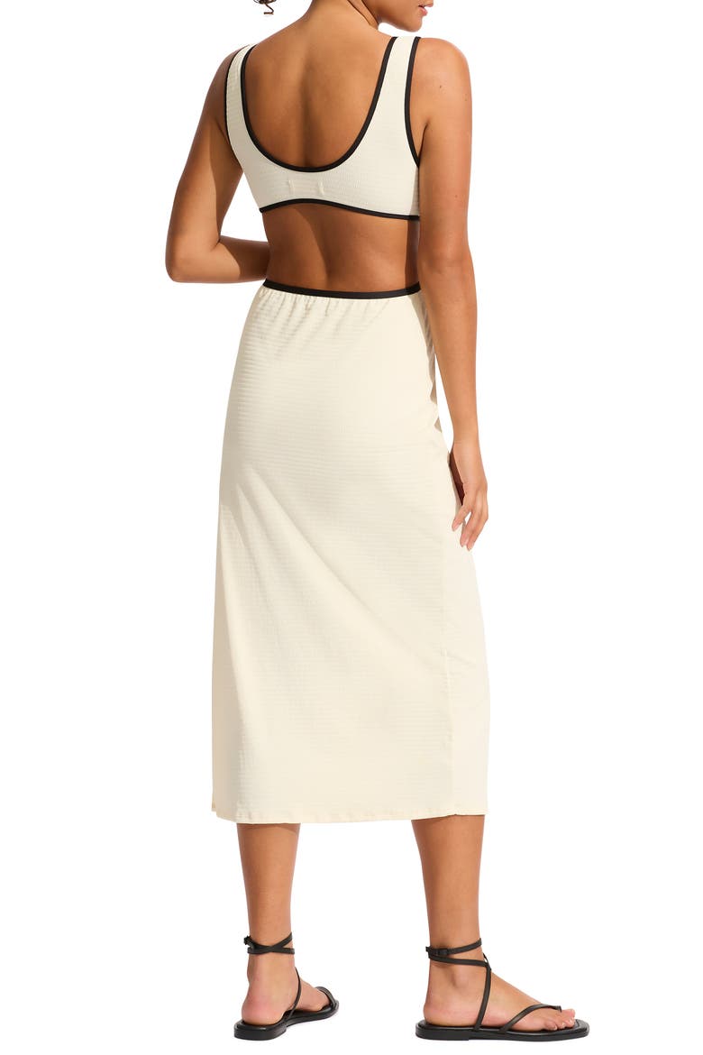 Cutout Cover-Up Midi Dress, Alternate, color, ECRU