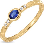 Bony Levy 18K Gold El Mar Gemstone and Natural Diamond Stackable Ring
