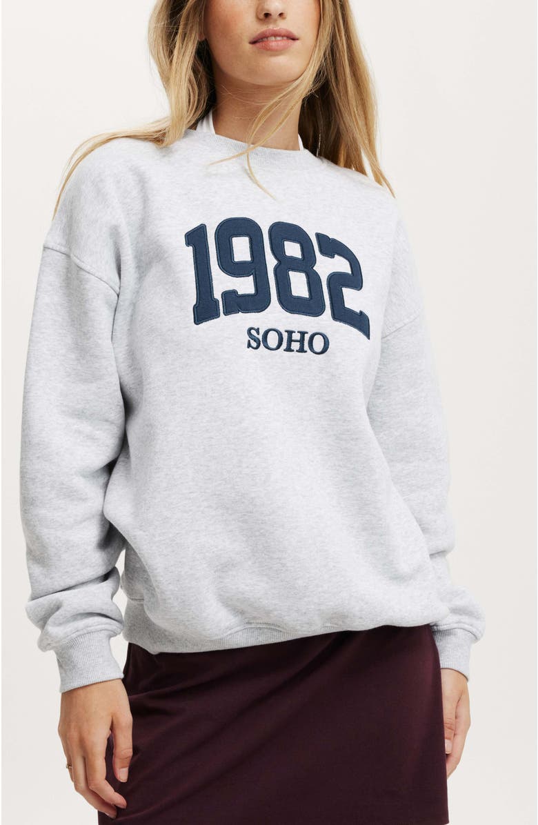 Cotton On Women's Classic Fleece Graphic Crew Sweatshirt, Main, color, 