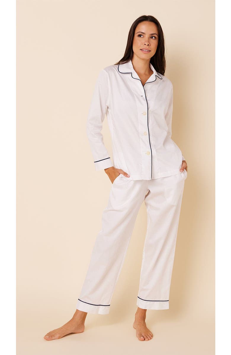The Cat's Pajamas Luxe Pima Pajama Set, Main, color, Classic White
