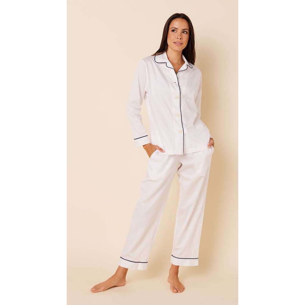 The Cat's Pajamas Luxe Pima Pajama Set In White