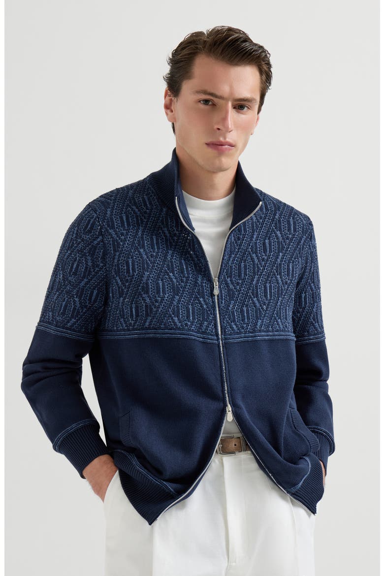 Cotton cardigan, Main, color, Navy Blue