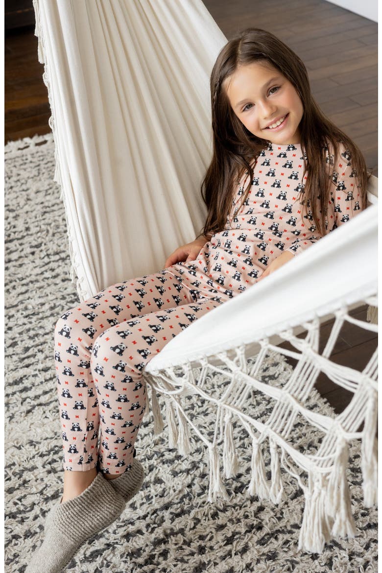 Girls Panda Pattern Footie, Alternate, color, Panda Pattern