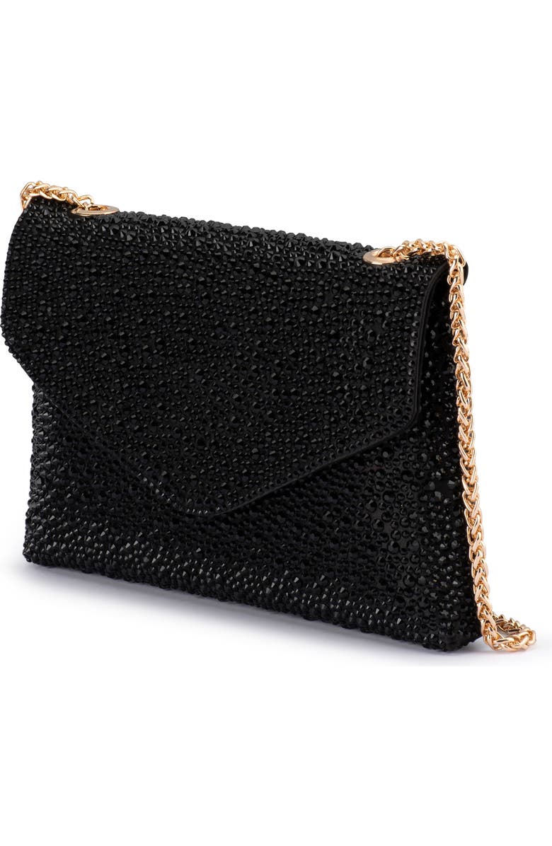 Olga Berg Hattie Crystal Shoulder Bag, Alternate, color, Black