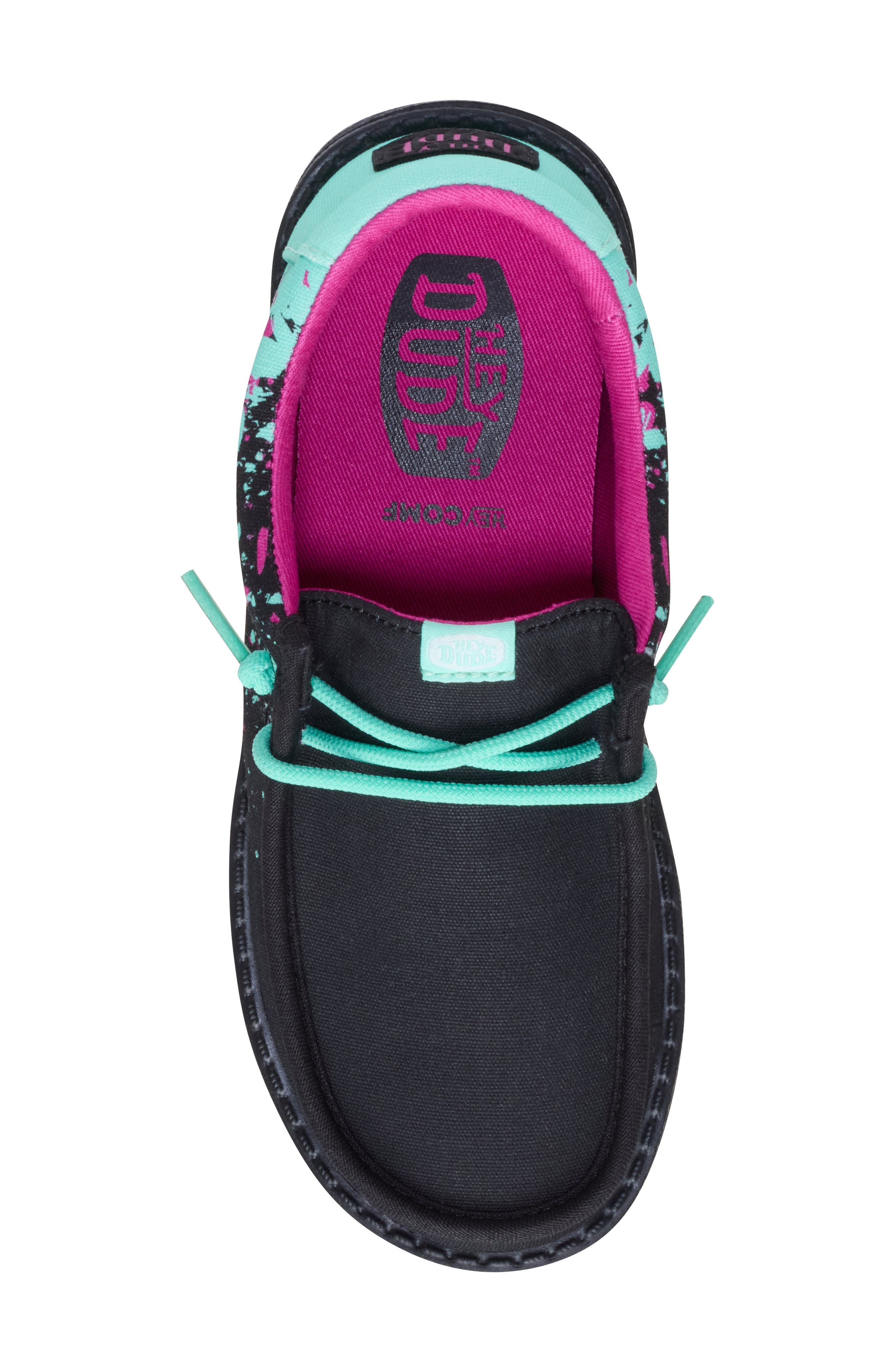 Hey Dude Kids' Wally Paintball Slip-On, Alternate, color, Black/ Multi