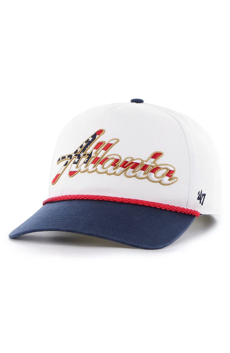 '47 Men's '47 White Atlanta Falcons Patriotic Overhand Hitch Adjustable Hat, Main, color, White
