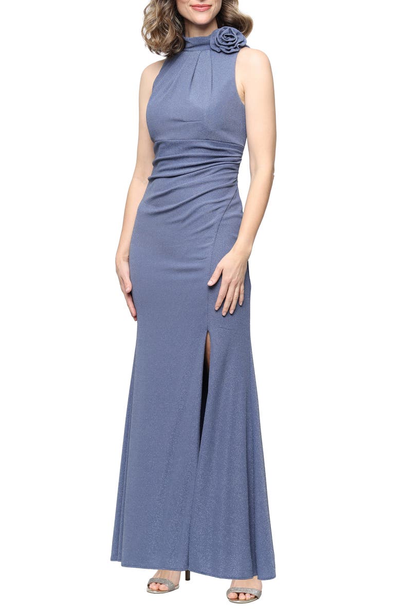 Alex Evenings Metallic Mermaid Gown, Main, color, 