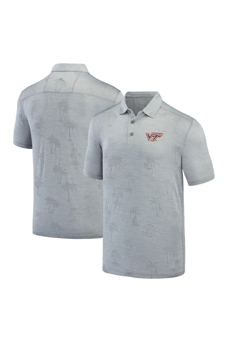 Men's Tommy Bahama Gray Virginia Tech Hokies Sport Palm Coast Palmera IslandZone Polo, Main, color, Gray