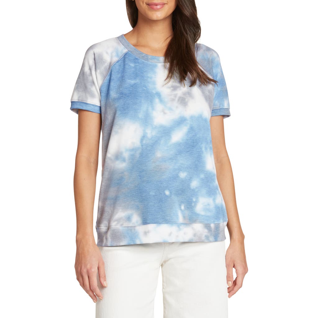 Matty M . Tie Dye Raglan Sleeve Top In Denim