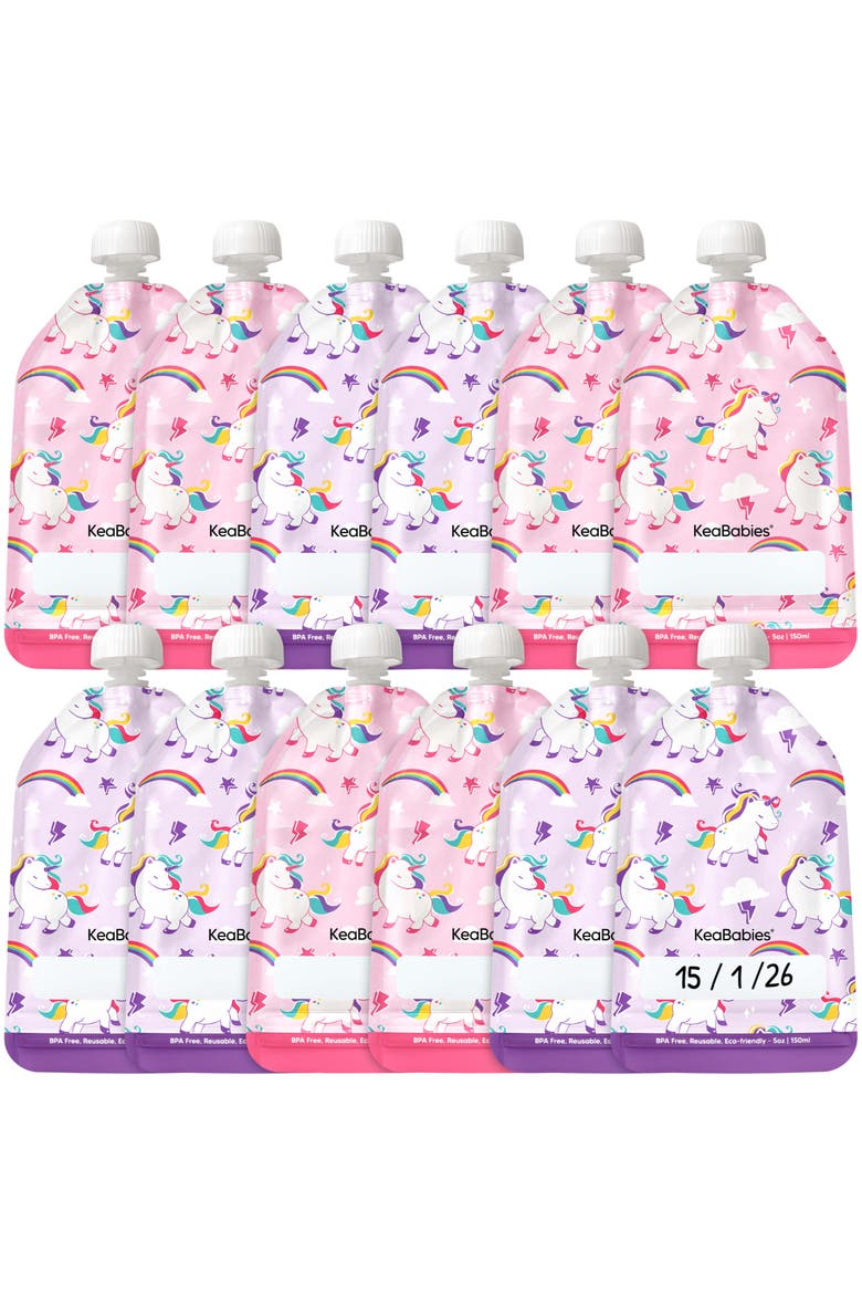 12-Pack Prep Reusable Food Pouches, Main, color, Star Power