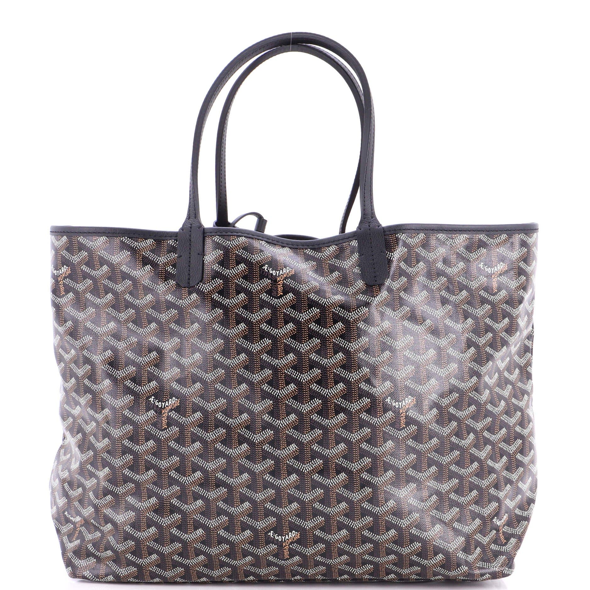 Pre-Owned Goyard Saint Louis Tote Coated Canvas PM, Main, color, Black