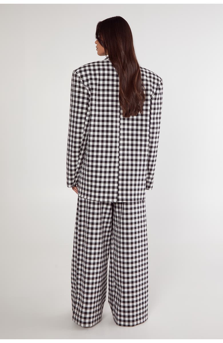 NASTY GAL Gingham Tailored Wide Leg Pants, Alternate, color, Mono