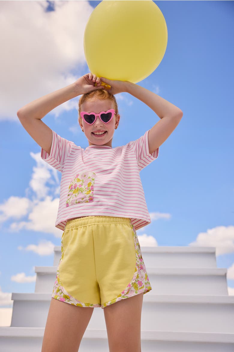 Kids' Boxy Stripe Tee, Alternate, color, Bedford Buttercup