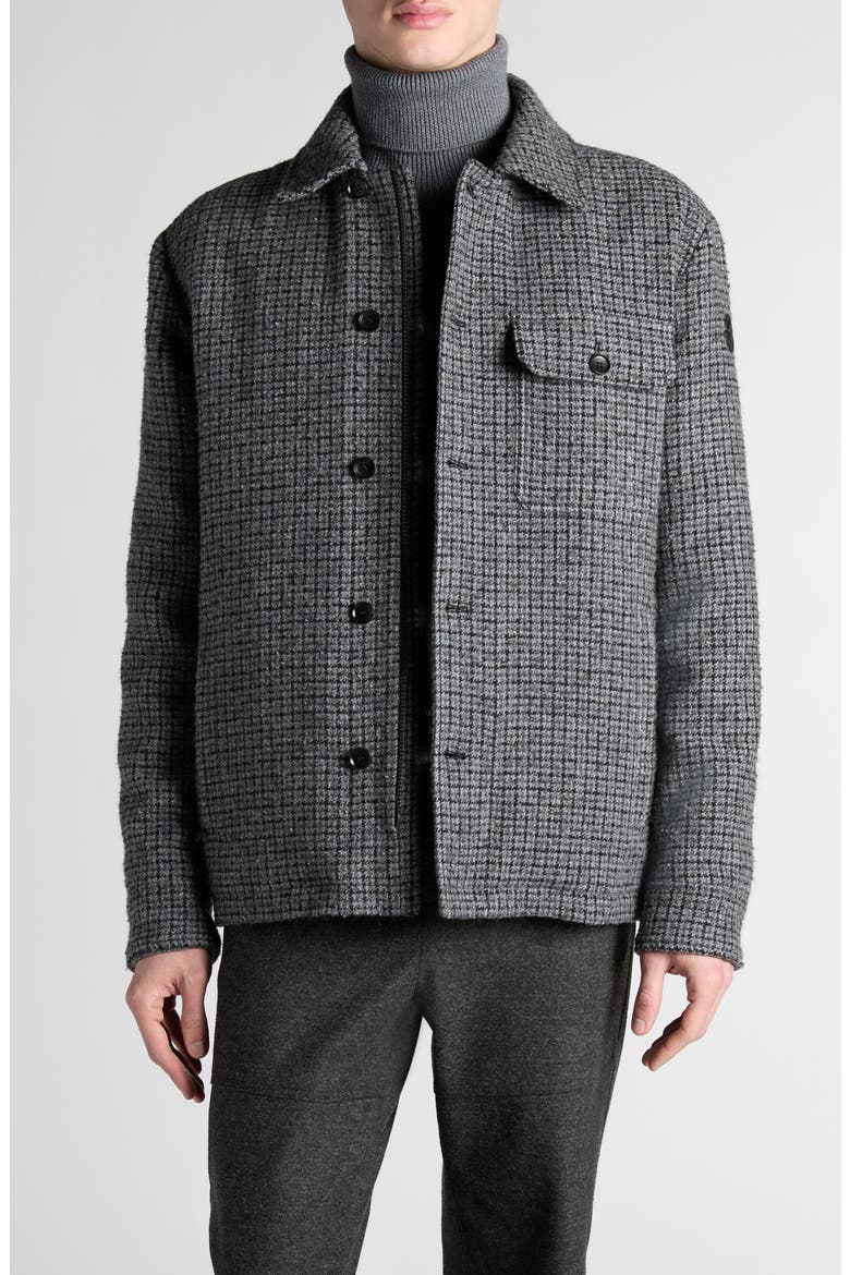 Norfol Wool Blend Overshirt, Main, color, GREY BLACK