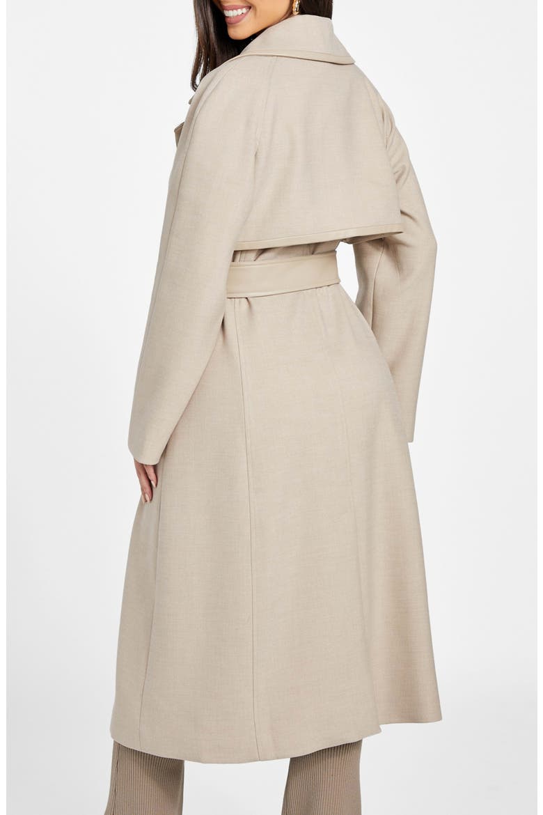 Natalie Belted Longline Trench Coat, Alternate, color, LIGHT KHAKI