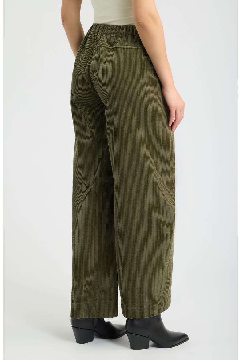 Skyrise Barrel Leg Corduroy Pants, Alternate, color, FOREST MOSS