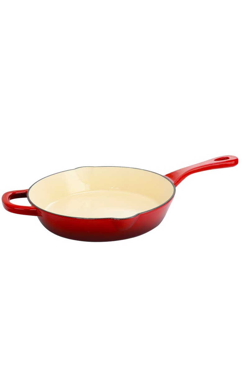 Crock-pot 10 in. Round Enameled Cast Iron Skillet, Alternate, color, Red
