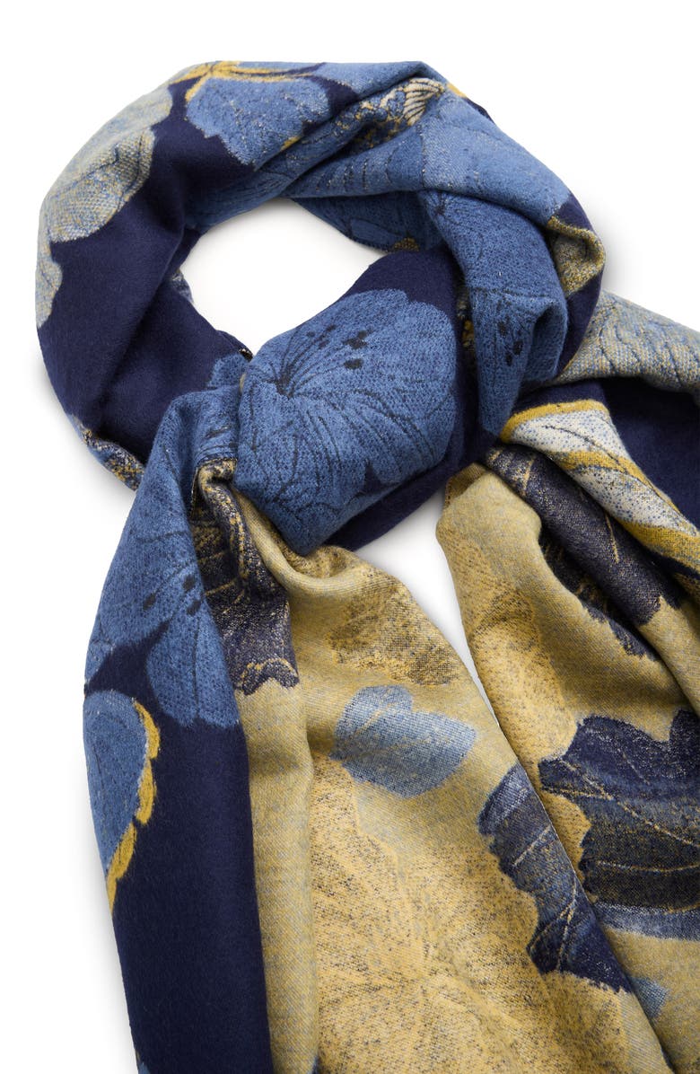 SAACHI Metallic Touch Reversible Scarf, Alternate, color, Blue Multi