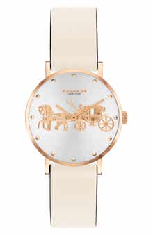 Perry Leather Strap Watch, 28mm