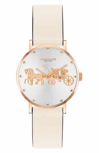Perry Leather Strap Watch, 28mm