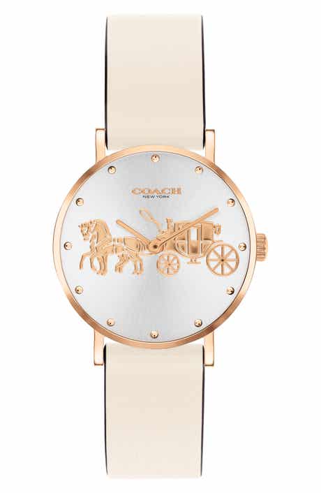 Perry Leather Strap Watch, 28mm