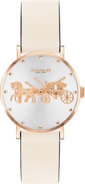COACH Perry Leather Strap Watch, 28mm