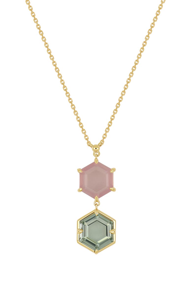 14K Gold Color Amethyst Pendant Necklace, Main, color, 14K YELLOW GOLD