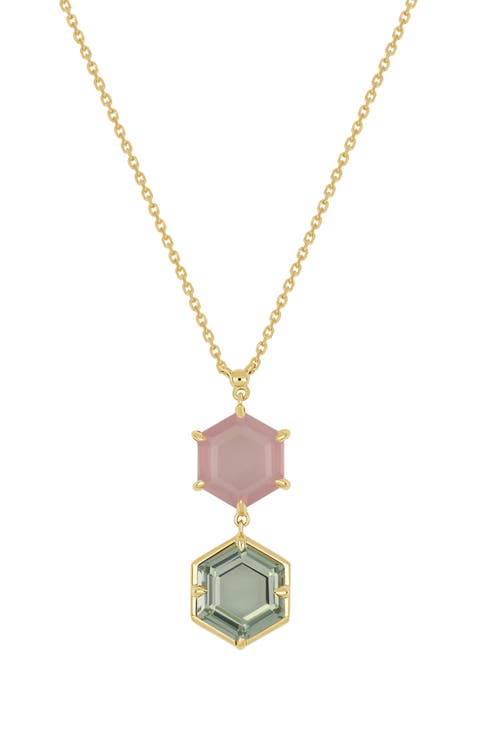 14K Gold Color Amethyst Pendant Necklace