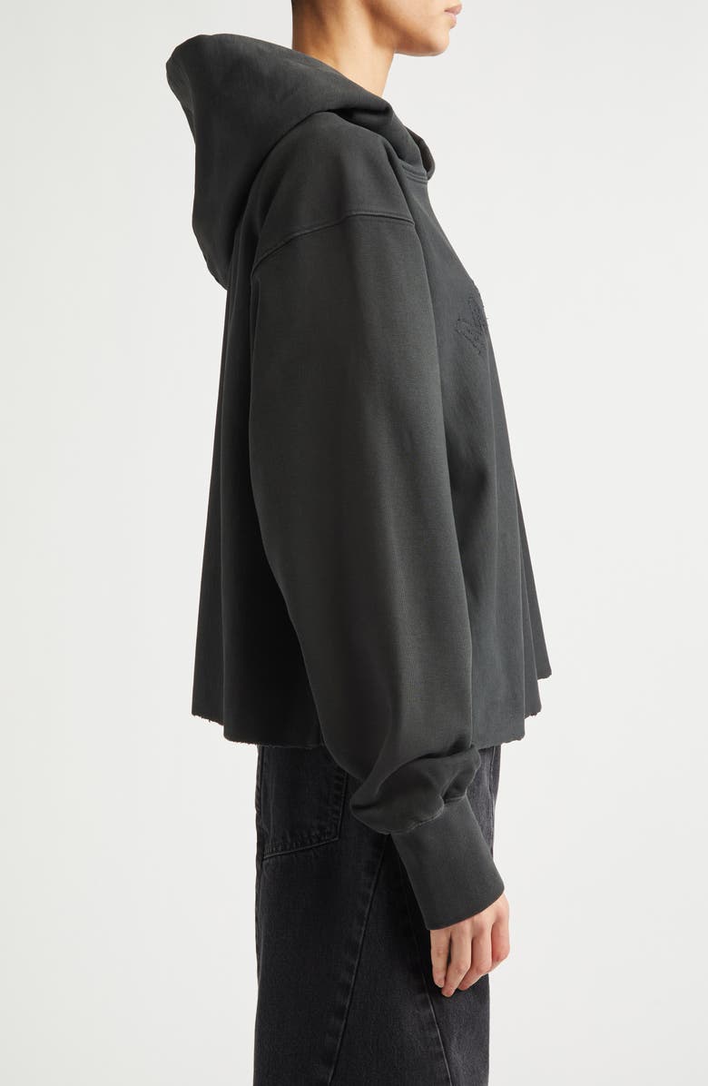 Maison Margiela Décortiqué Logo Raw Cut Fleece Hoodie, Alternate, color, Vintage Carbon