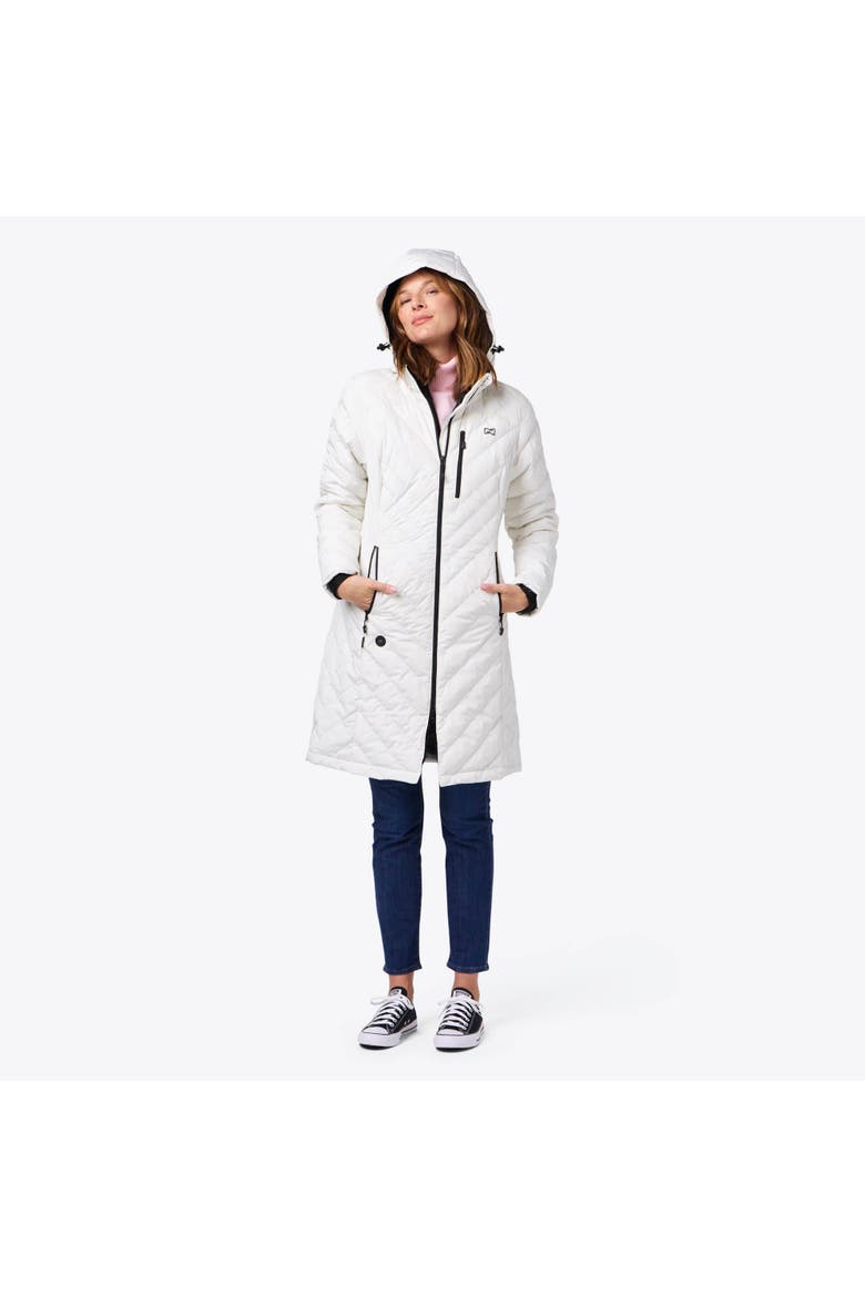 Meridian Long Heated Puffer Jacket, Alternate, color, Cream
