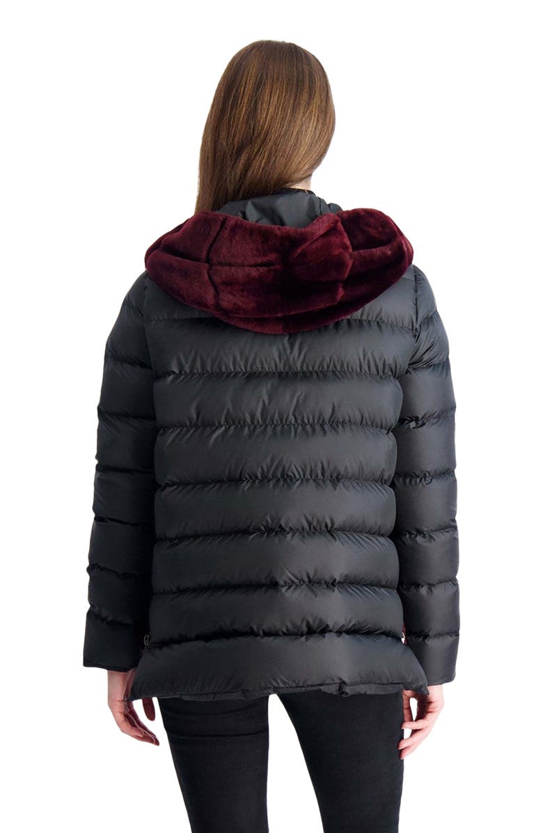 GORSKI Genuine Shearling Parka, Quilted Features, Alternate, color, Burgundy/Black