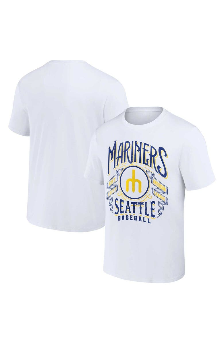 Darius Rucker Collection by Fanatics Men's Darius Rucker Collection by Fanatics White Seattle Mariners Distressed Rock T-Shirt, Main, color, 